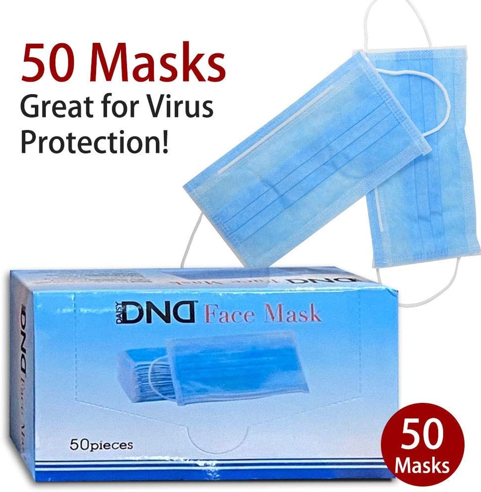 Dealight Disposable Face Masks (50 Count) | Earloop Filter Mask | for Dust Protection, Smoke, Pollen Allergy, Pet Grooming, Gardening and More