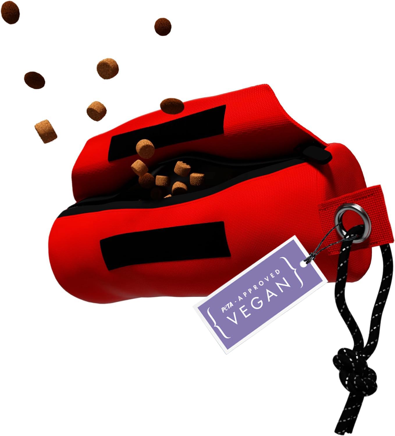 STUCH Food Dummy for Dogs 100% Vegan & PETA Certified - Tear-Resistant Fetch Bag for Wet & Dry Food - Waterproof & Washable - Training Dummy for Dog Training & Recall (Red)