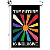 LAGZDFC The Future Is Inclusive Garden Flag, Double Sided Farmhouse Outdoor Lawn Decoration Yard Flag Gifts, Rainbow Pride Banner, LGBTQ Trans Rights Flags Gifts, Social Justice Gay Pride Outdoor Sign
