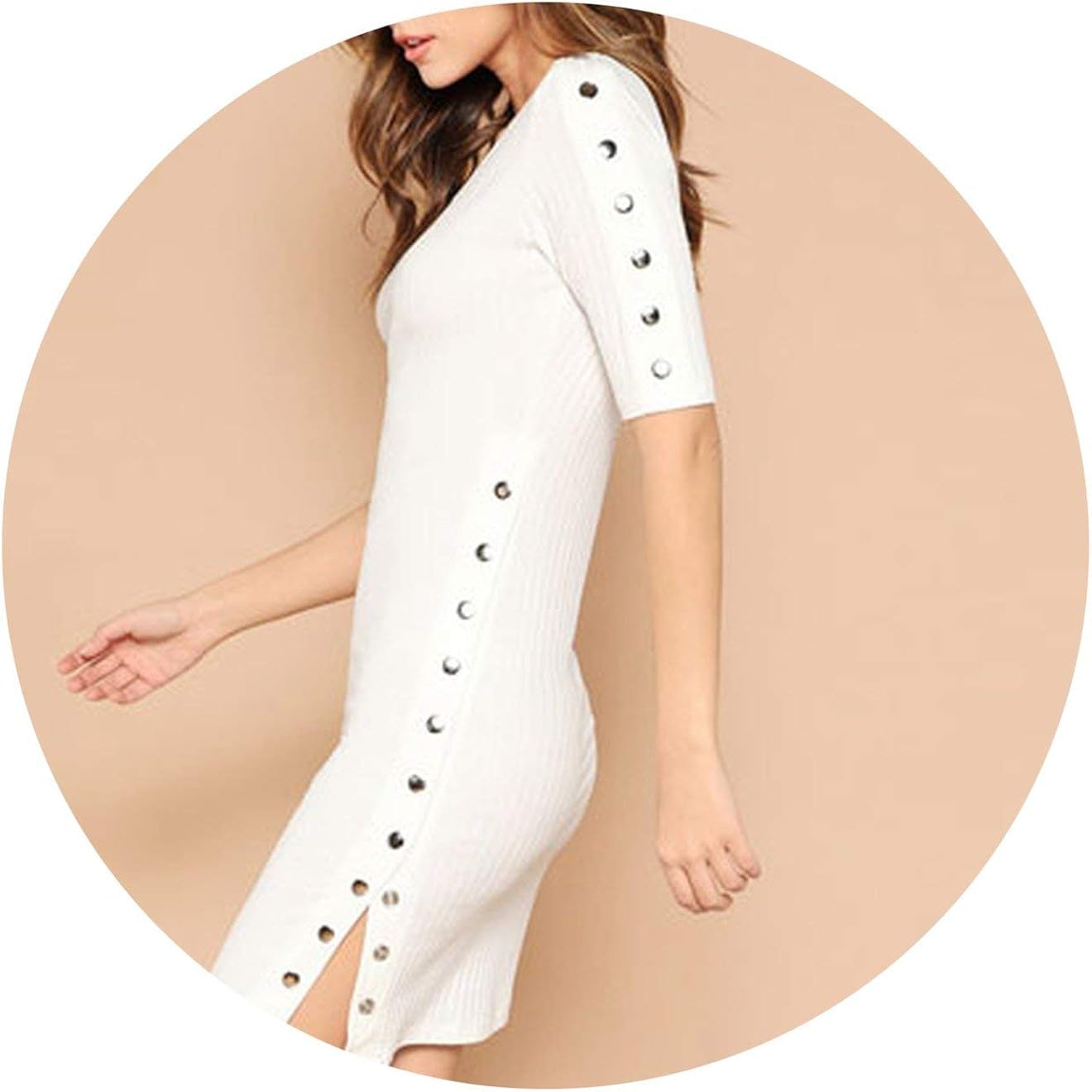 white dress with slit