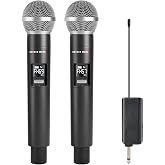 Wireless Microphones with 2.4GHz AI Auto Connection for Karaoke Singing | 500 FT Stable Reception, Rechargeable 2 Handheld Mics Set for DJ Church Party Wedding Speaking Meeting Classroom