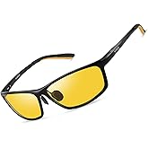 SAMNI Polarized Night Driving Glasses – Yellow Tinted Lenses Anti Glare Night Vision Glasses for Men Women