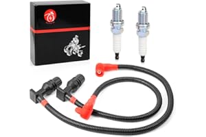 MOTO1988 Ignition Coil Wire Cap and Spark Plug Compatible with Polaris Ranger Crew 800 RZR 4 S 800 2011-2017 4012888 4012889 4013078