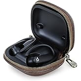 Hiram Leather Case Replacement for Beats Powerbeats Pro 2 2025,Vegetable-Tanned Cowhide Leather‌ Portable Travel Case Compatible with Powerbeats Pro 2 Charging(Brown)