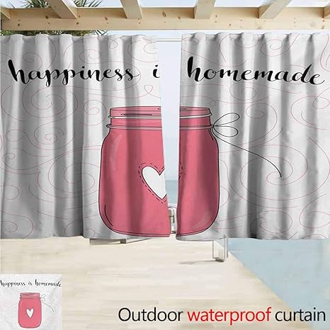 Amazon Com Rod Pocket Curtains Quote Calligraphic Happiness Is