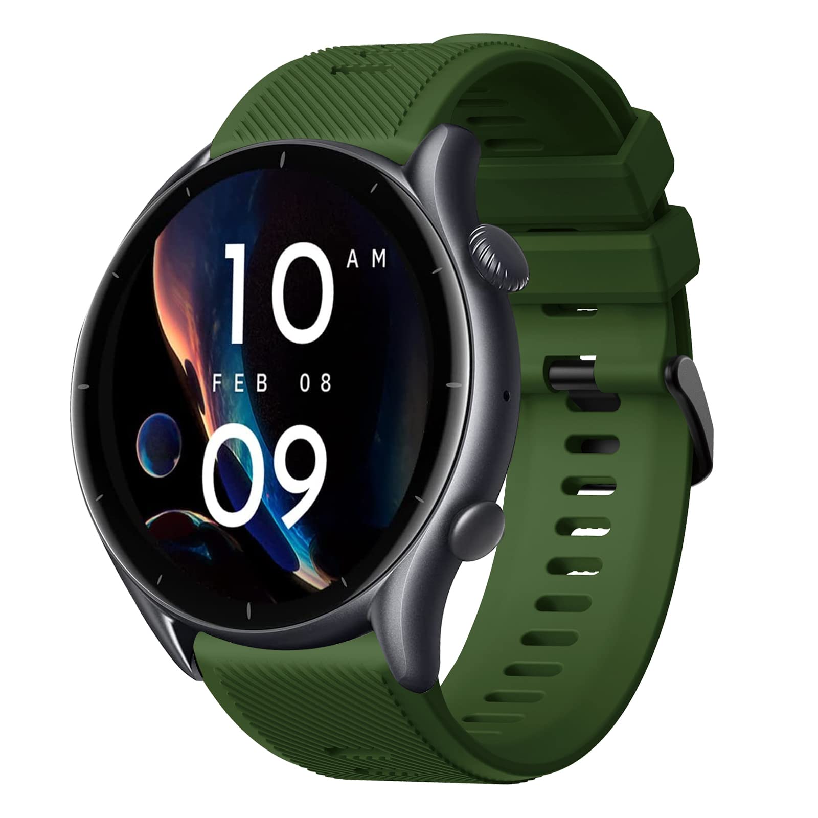 Strap for Amazfit GTR Silicone, 22mm Sport Replacement Straps for Amazfit Pace/Amazfit Stratos/Stratos 2/ Stratos 2S/ Stratos 3/ Amazfit GTR 2/ GTR 2e/ GTR 3/ GTR 3 Pro/Huawei Watch GT 2 3 Pro