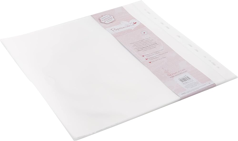 Papermania Page Protectors 12 x 12 Clear PVC Free 25 Pack Postbound D-Ring