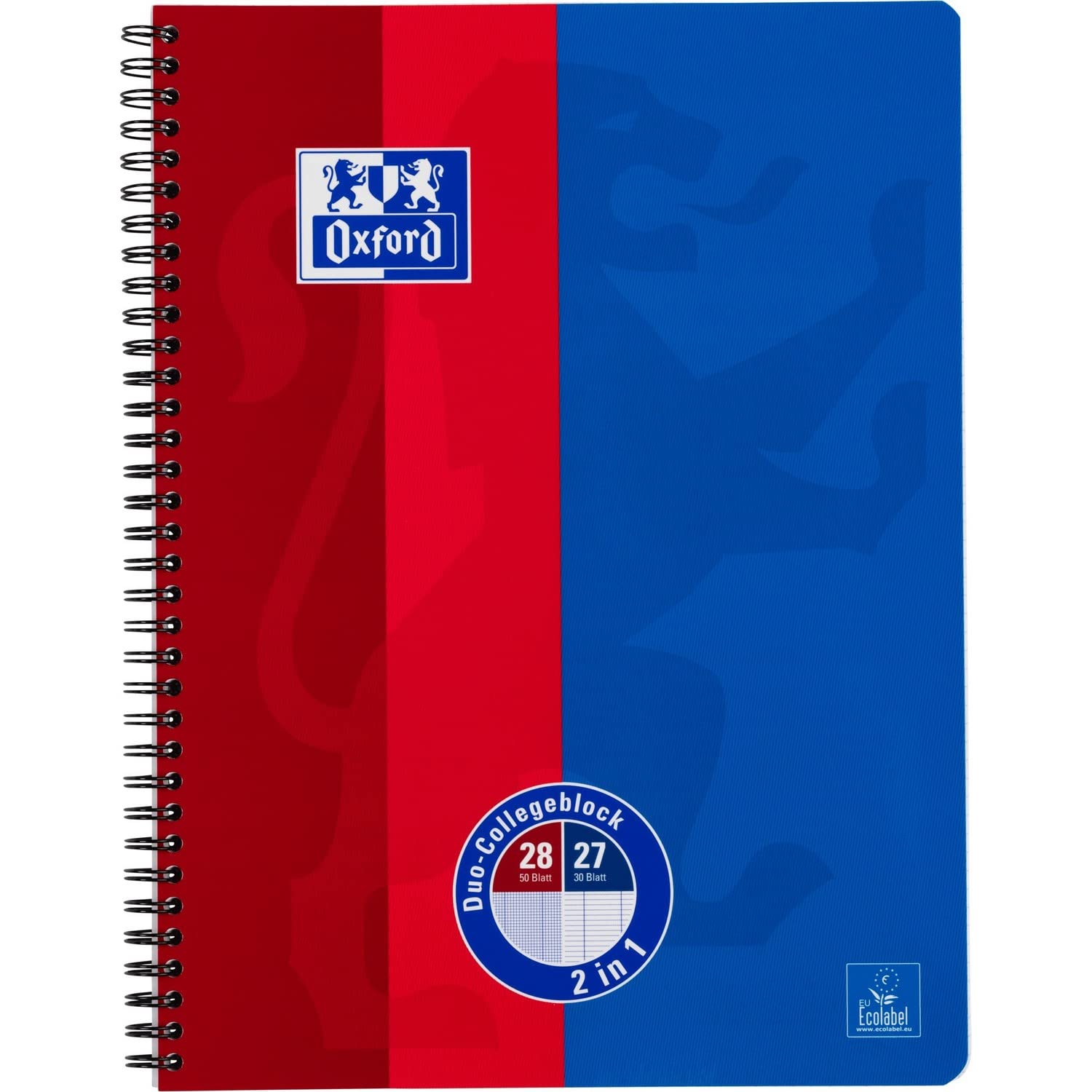 Collegeblock A4 + Duo 80blue blue / red