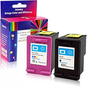 Amazon.com: Adouiry 62 Ink Remanufactured for HP 62 XL Ink Cartridge High Yield Black & Tri 