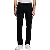 Mens Classic Fit Khaki Casual Chino Pants Whit Hidden Comfort Waistband