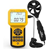 HVAC Anemometer CFM Air Flow Meter, Kethvoz Digital Wind Speed Tester 846A | Data Logging, 0.001 Resolution, Anemometro Measuring Airflow Velocity, Air Volume Temp, MAX MIN AVG, for AC Duct, Dryer Vent