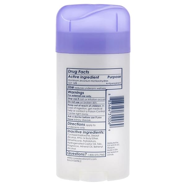 SURE ANTI-PERSPIRANT & DEODORANT INVISIBLE SOLID FRESH & COOL 2.60 OZ