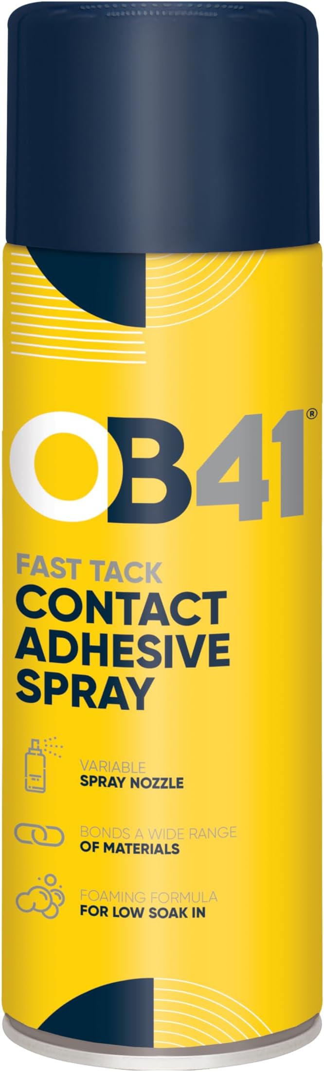 OB41 Fast Tack Contact Adhesive Spray 500ml Quick Dry Solvent Based High