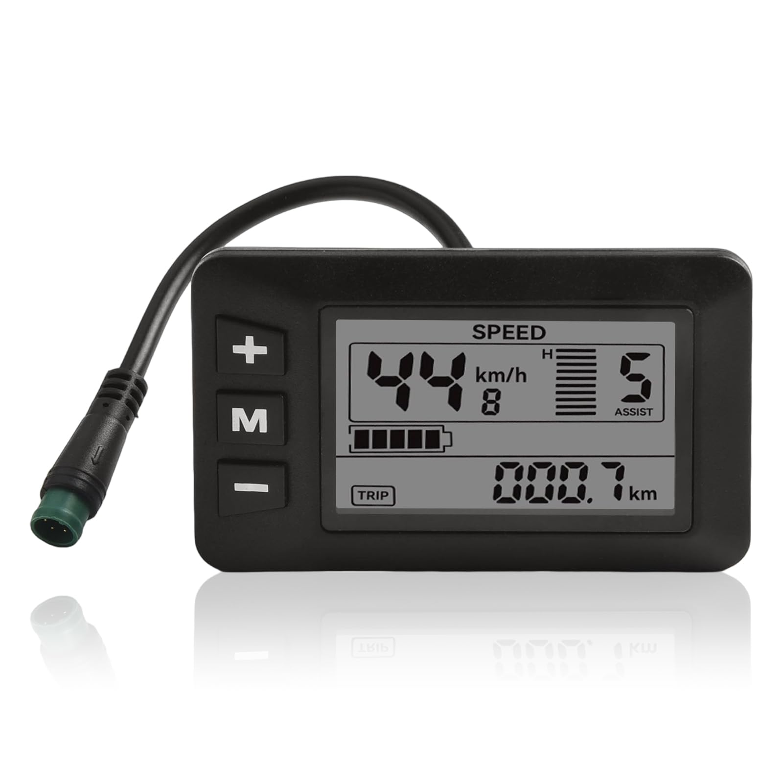Photo 1 of 5Pins Electric Bike LCD Display Meter, 24V 36V 48V E Bike Control Panel for Handlebars Approximately ?22.2mm / ?0.87in, Waterproof Connector, No.2 Communication Protocol