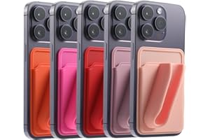 BIAJIYA 5 Pack Lip Gloss Holder Phone Case, Silicone Card Holder for Phone Case with Lipgloss Holder, Adhesive Lipstick Lip Balm Phone Card Holder for iPhone and Android