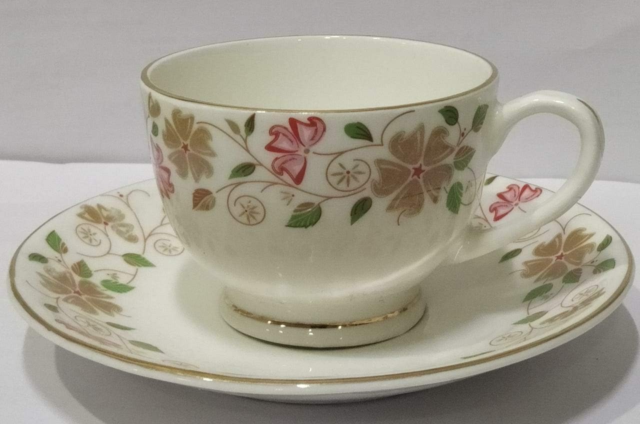 Hitkari Potteries Bone China Cup and Saucer, 12PC HOCS12-INDU GCH-A170