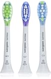 Philips Sonicare replacement toothbrush head variety pack - 1 Premium Plaque Control + 1 Premium Gum Care + 1 Premium White, HX9073/65, Smart recognition, White 3-pk