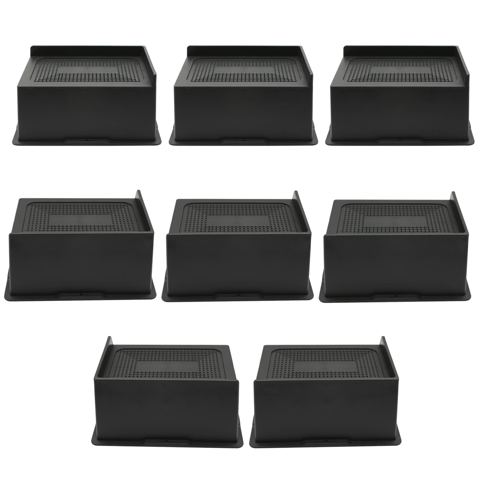 Photo 1 of MYMULIKE Bed Risers 3 Inch Heavy Duty, Oversized Furnitures Risers 3 inch Support 6000 lbs, Bed Table Rising Blocks, Fits for Couch, Sofa, Chair, Furniture Lifts (6 Inch Black 8 Pack)