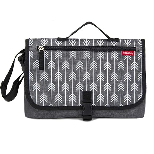 Lekebaby Tragbare Wickelunterlage für Unterwegs Reise Wickelauflage Komplett Gepolstert, Grau