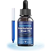 Pharmaceutical Grade Methylene Blue Supplement (1% Concentration, 60ml) - Third-Party Tested, Formaldehyde-Free, Alcohol-Free, Supports Cognitive Function and Attention