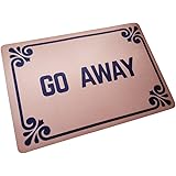 Funny Doormats " Go Away " Durable Machine-washable Indoor/outdoor Door Mat 23.6"(L) x 15.7"(W) Inch