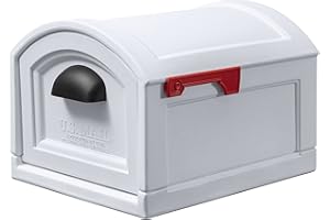 Step2 Town-to-Town XL Post-Mount Mailbox, Weather Resistant, Large Outdoor Mailboxes, Made of Durable Plastic, Easy to Install, USPS T4 Sized Mailbox, Flag Included, Classic White