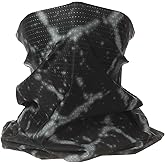 HARFINGTON Summer Cooling Neck Gaiter Sun Protection Face Mask Fishing Neck Gaiter Unisex Sunscreen Breathable Bandana for Hiking Outdoor Sports, Black/White