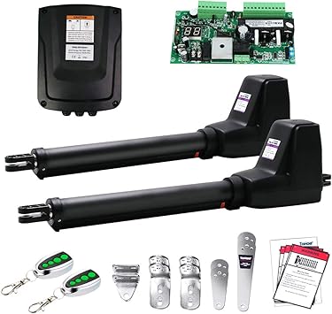 Amazon Com Topens At1202 Automatic Gate Opener Kit Heavy Duty Dual Gate Operator For Dual Swing Gates Up To 18 Feet Or 880 Pounds Gate Motor Ac Powered Home Improvement