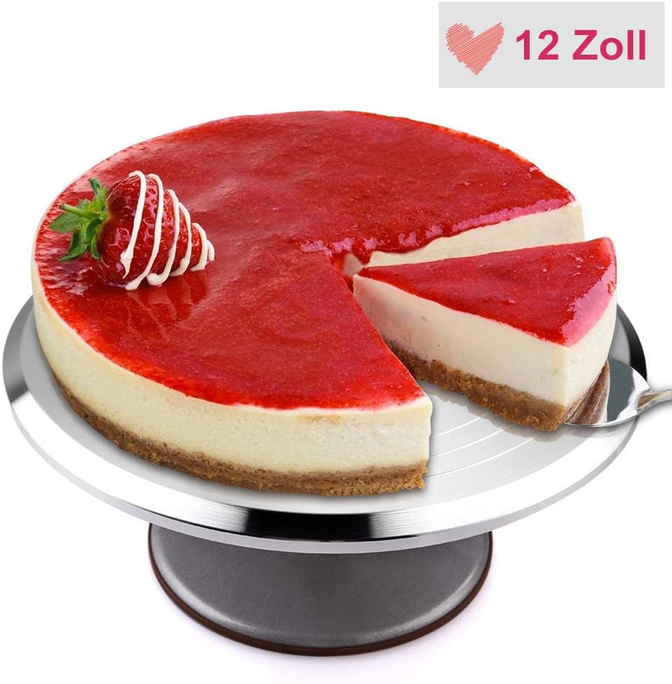 Bandejas para Tartas, 12 Pulgadas Acero Inoxidable Torta Giratoria