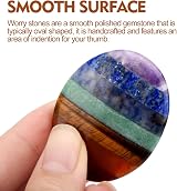 Violotoris 7 Chakra Thumb Worry Stone Anxiety Relief Crystal Palm Stone view 5