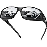 URUMQI Polarized Sunglasses Fit Over Glasses for Men Women, Wrap-around Driving Sunglasses 100% UV Protection