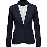 LookbookStore Womens Notched Lapel Pockets Button Work Office Blazer Jacket Suit