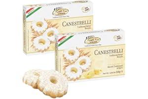 Fratelli Fiori Canestrelli Gourmet Cookies - Authentic Italian Shortcrust Pastry Biscuits Dusting with Icing Sugar - Delicious Sweet Butter Cookies Ideal for Tea Time, Coffee Breaks & Gifting - 2 Pack