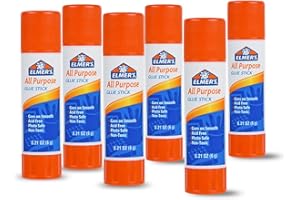 THE MEGA DEALS Elmer’s Glue Sticks, 0.21 Ounce – 6 Count All Purpose Elmers Glue Stick White, White