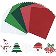 JULBEAR 30 Sheets Christmas Cardstock Paper, 5 Colors 8.5x11 Red Green Pastel Printer Construction Paper Christmas Crafts Scr