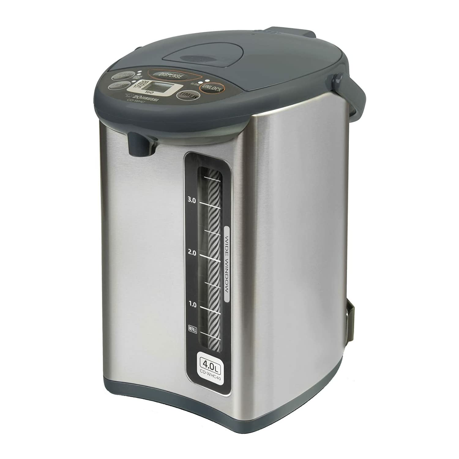 Photo 1 of Zojirushi CD-WHC40XH Micom Water Boiler and Warmer, 135 oz, Stainless Gray