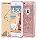 iPhone 6s Plus Case, Moleboxes Luxury Hybrid Beauty Crystal Rhinestone with Gold Sparkle Glitter PC Hard Protective Diamond Case Cover for iPhone 6s/6 Plus (Rose Gold)