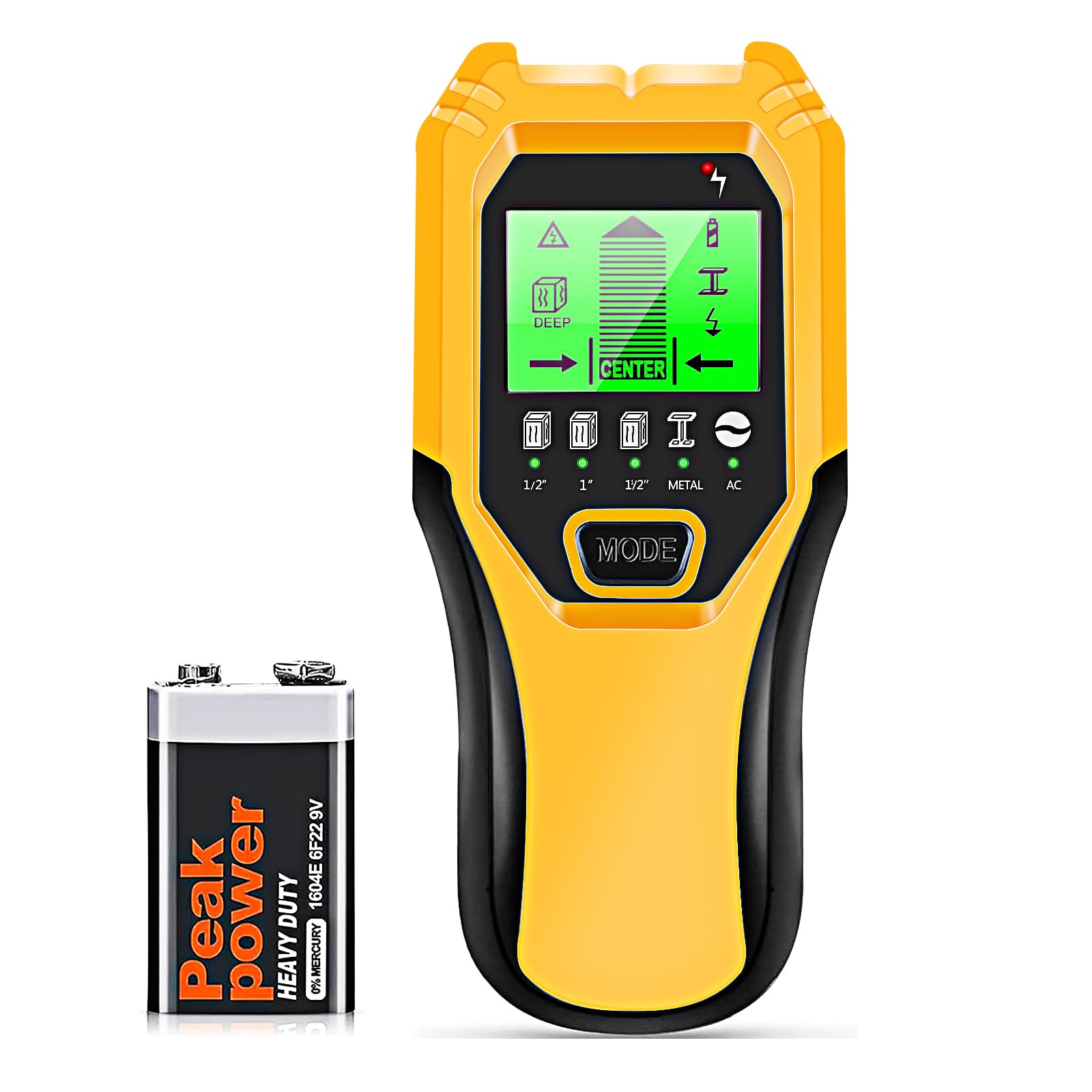 Photo 1 of Stud Finder Wall Scanner 5 in 1 Multifunctional Upgraded Smart Wall Scanner, Stud Sensor Beam Detector with Battery for Wood Metal and AC Wire Detection, Comes with HD LCD Display and Audio Alarm