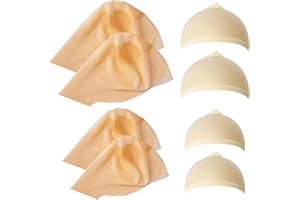 Iceyyyy 8 Piece Bald Caps for Adults-Latex Bald Cap with Head Wig Cap Costume Accessories for Halloween Makeup Party Costume