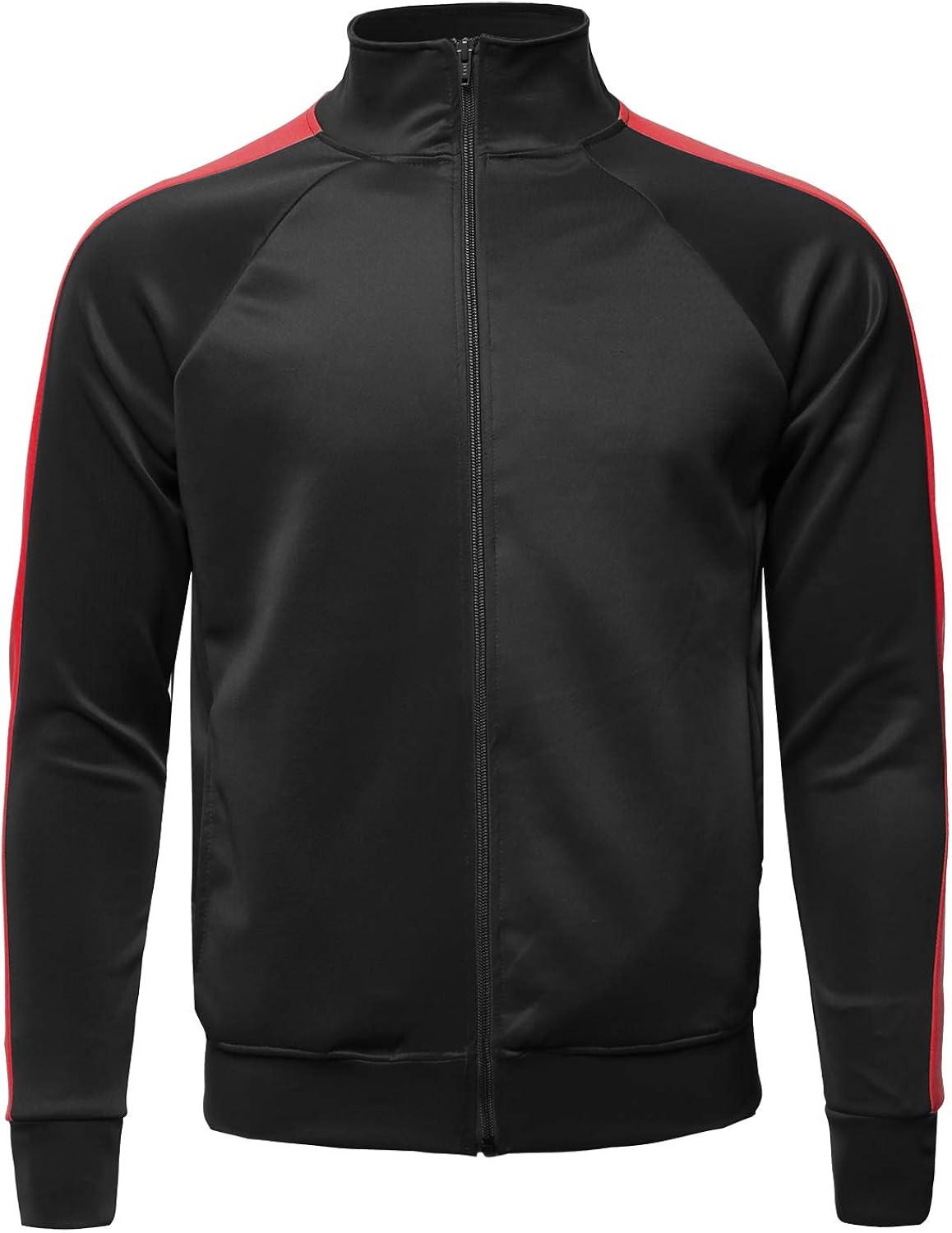 Men's Premium Quality Shoulder Panel Zip-Up Track Jacket at  Men’s Clothing store