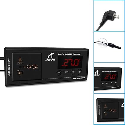 Leko Pet Termostato Digital Sensor NTC-Sensor para Reptiles ...