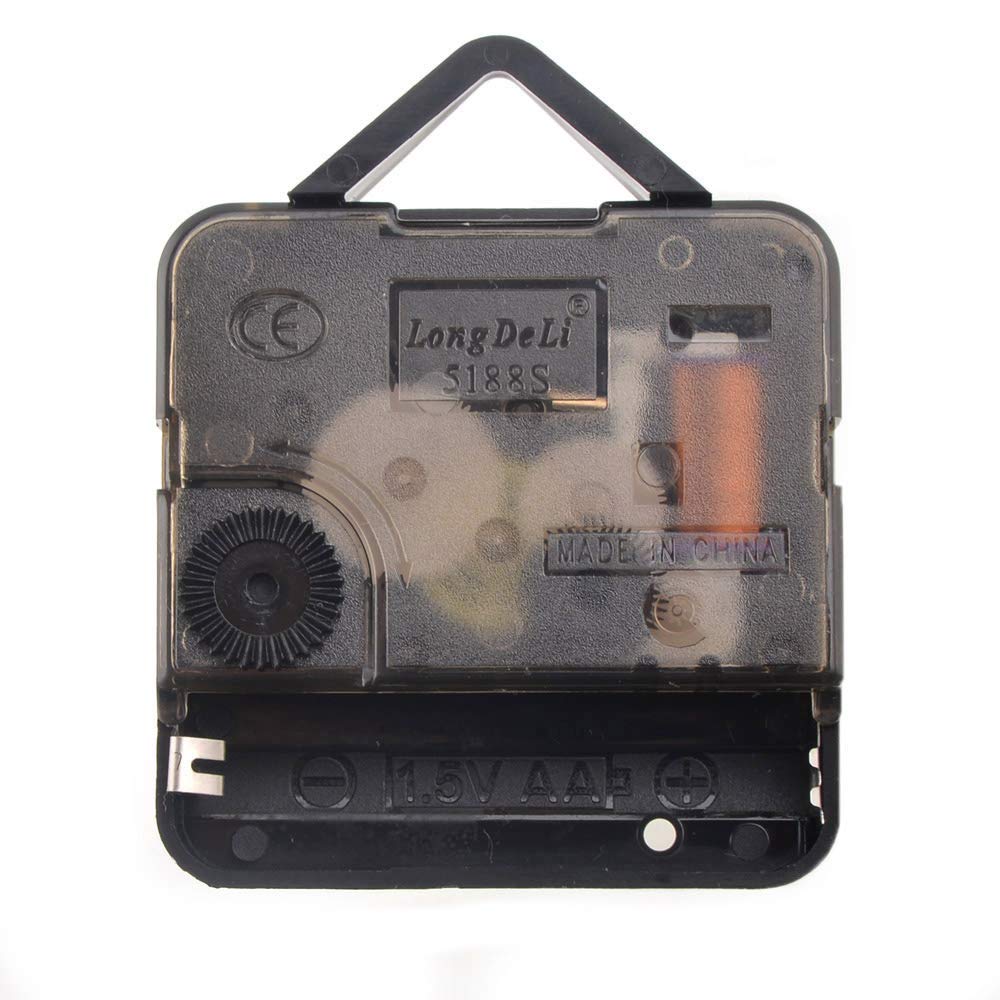 Haoyaa Silent Clock Movement, Non Ticking Sweep Quartz Clock Movement DIY Repair Parts Replacement with Hands,Black