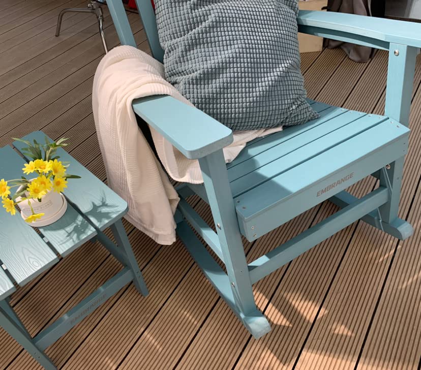 EMBRANGE Outdoor Oversized Rocking Chair with Tilting High Backrest