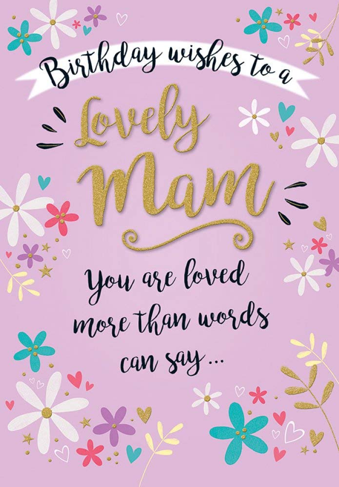 Piccadilly Greetings Modern Birthday Card Mam,White- 9 x 6 inches