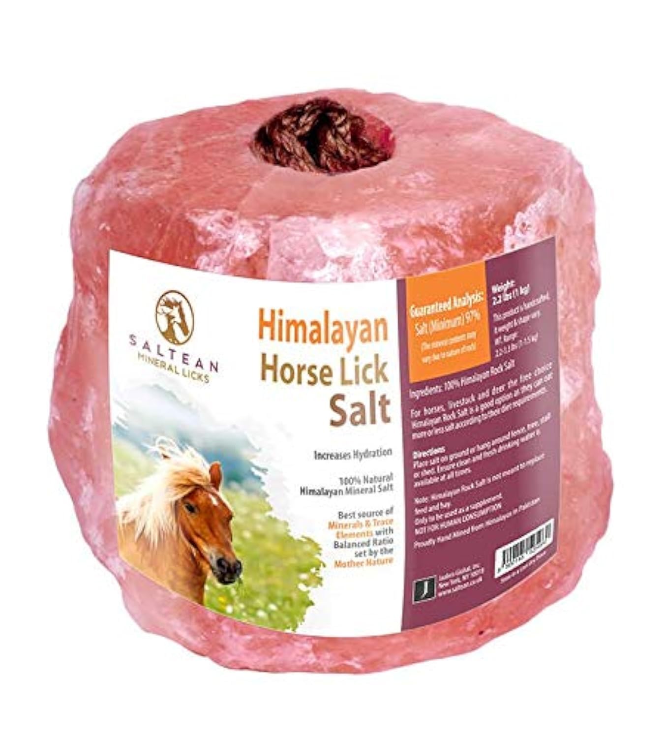 Horses Lick Natural Pink Salt, Natural shape salt with hanging Rope | Suitable for all Animals | 1kg " PRODUCT Range PUNJAB Pakistan"