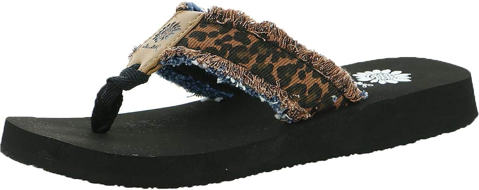 yellow box fayth leopard flip flops