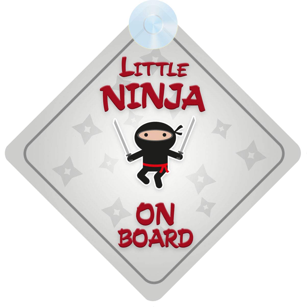 Little Ninja on Board Car Sign for Children/Baby Boys and Girls Non Personalised Character Theme