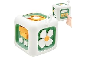 Looguagun Montessori Toy Busy Cube for Toddlers 18 Month, Sensory Activity Cube for Kids Hands-on Ability Learning Skill, Birthday Gift for Girls Green