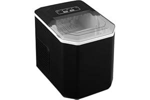 HOLYMUSS Commercial Ice Maker Machine 33Lbs/24H, Countertop Ice Machine with 3.3 lbs Ice Storage Capacity, 9 Cubes Ready in 7-10 Mins, 2 Size Ice Cubes Bullet Ice Machine | Black