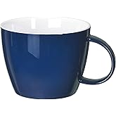 fMSDD Porcelain Coffee Mug 30 OZ, Oversized Soup Mug Soup Bowl with Handle Jumbo Latte Cup for Coffee, Oatmeal, Gumbo, Salad, Microwave and Dishwahser Safe, Cool Blue